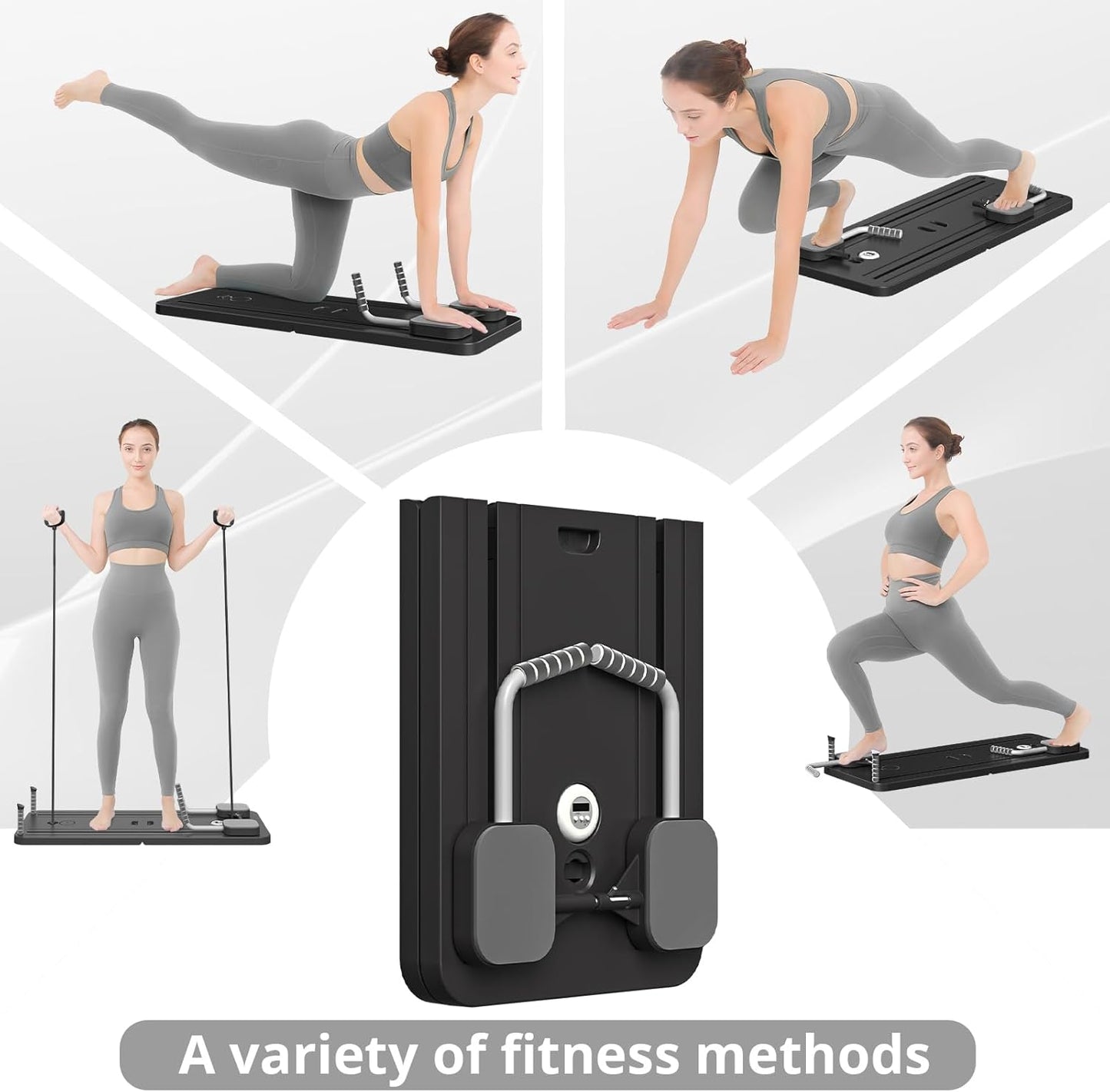 Foldable Pilates Board Reformer 4 in 1 Multifunctional Core Exercise Set Ab Trainer