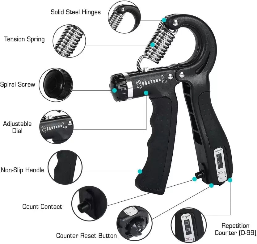 Adjustable Hand Grip Strengthener -10kg To 60kg Resistance .