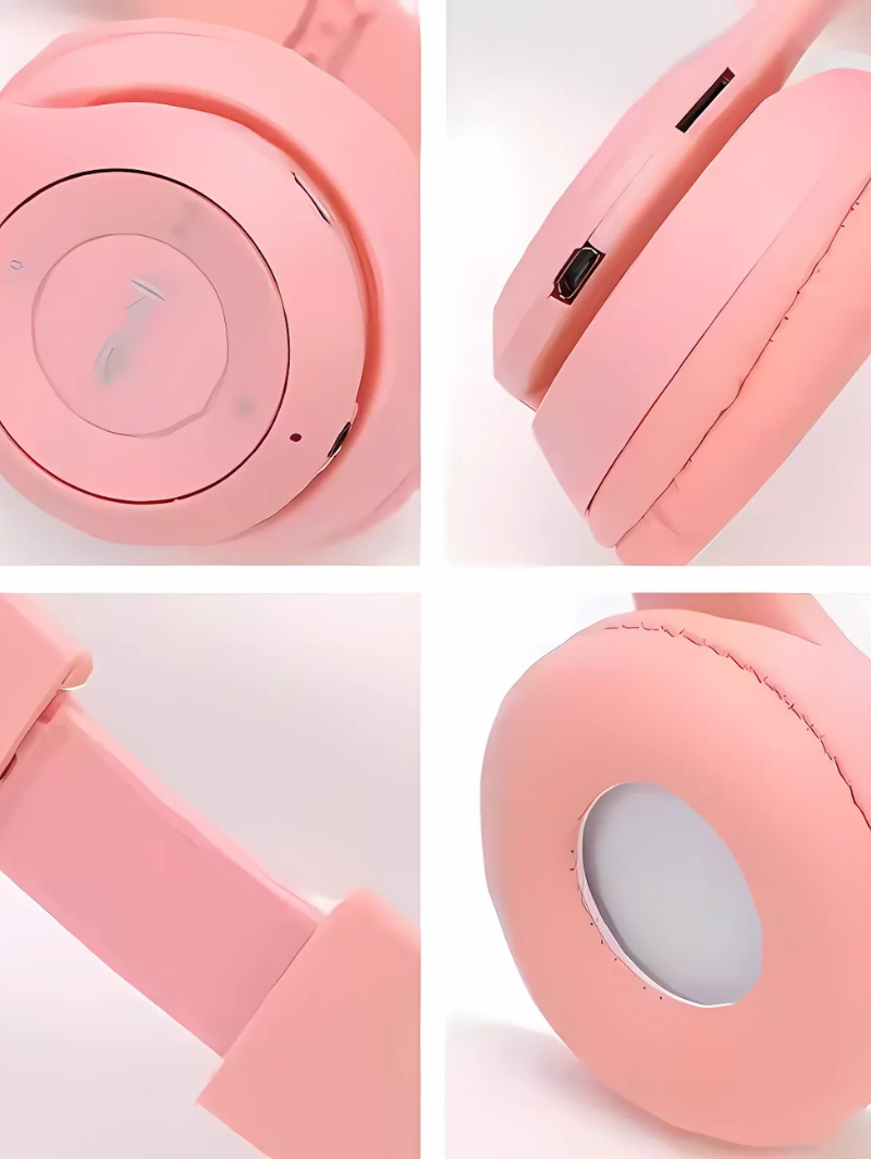 Cute Cat Ear Wireless Bluetooth Headphones β Foldable & Stylish