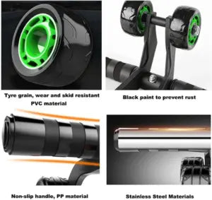Abs Roller – 4-Wheel Ab Roller Abdominal Workout Fitness Exercise Equipment