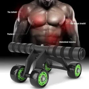 Abs Roller – 4-Wheel Ab Roller Abdominal Workout Fitness Exercise Equipment