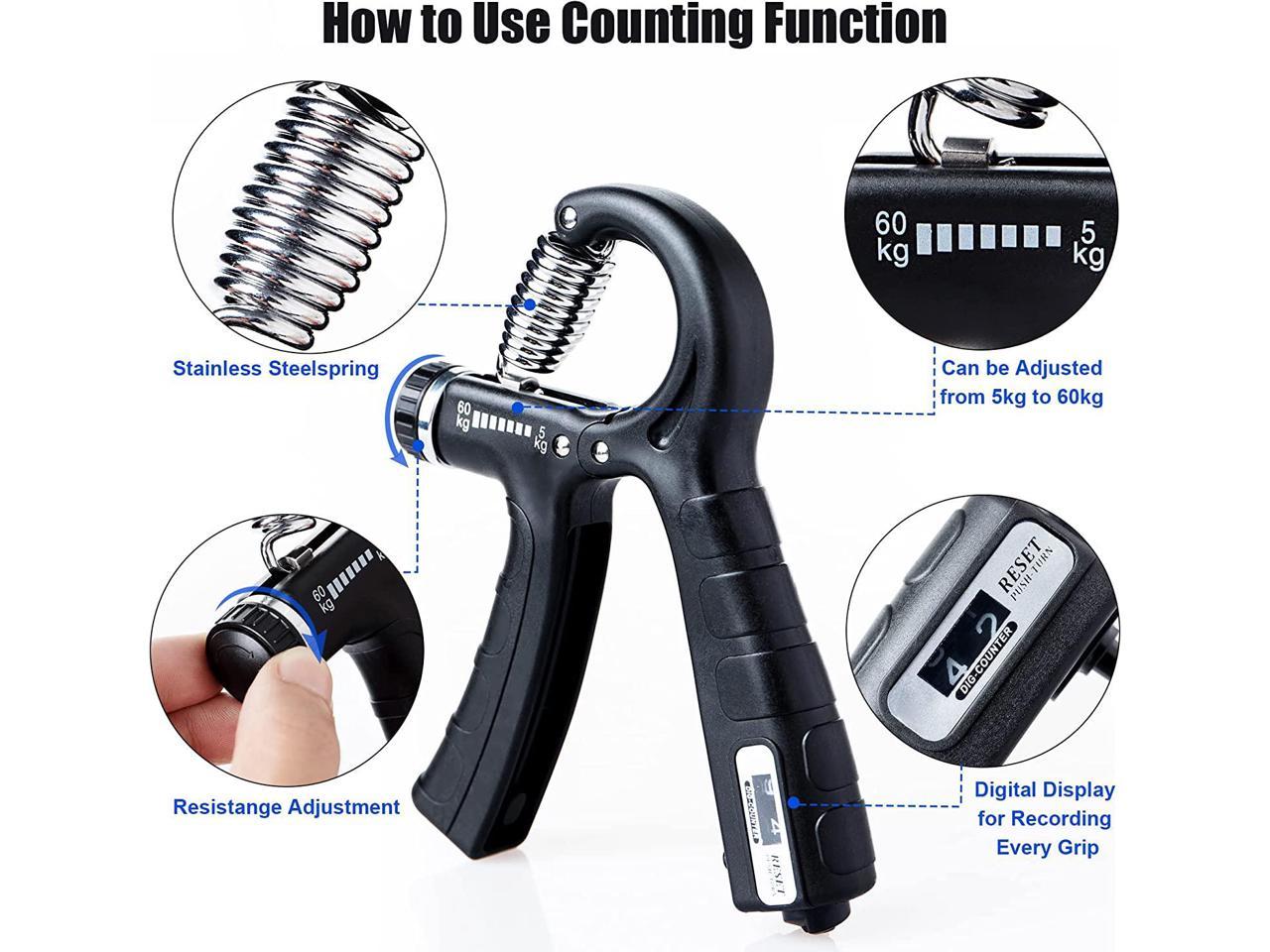 Adjustable Hand Grip Strengthener -10kg To 60kg Resistance .