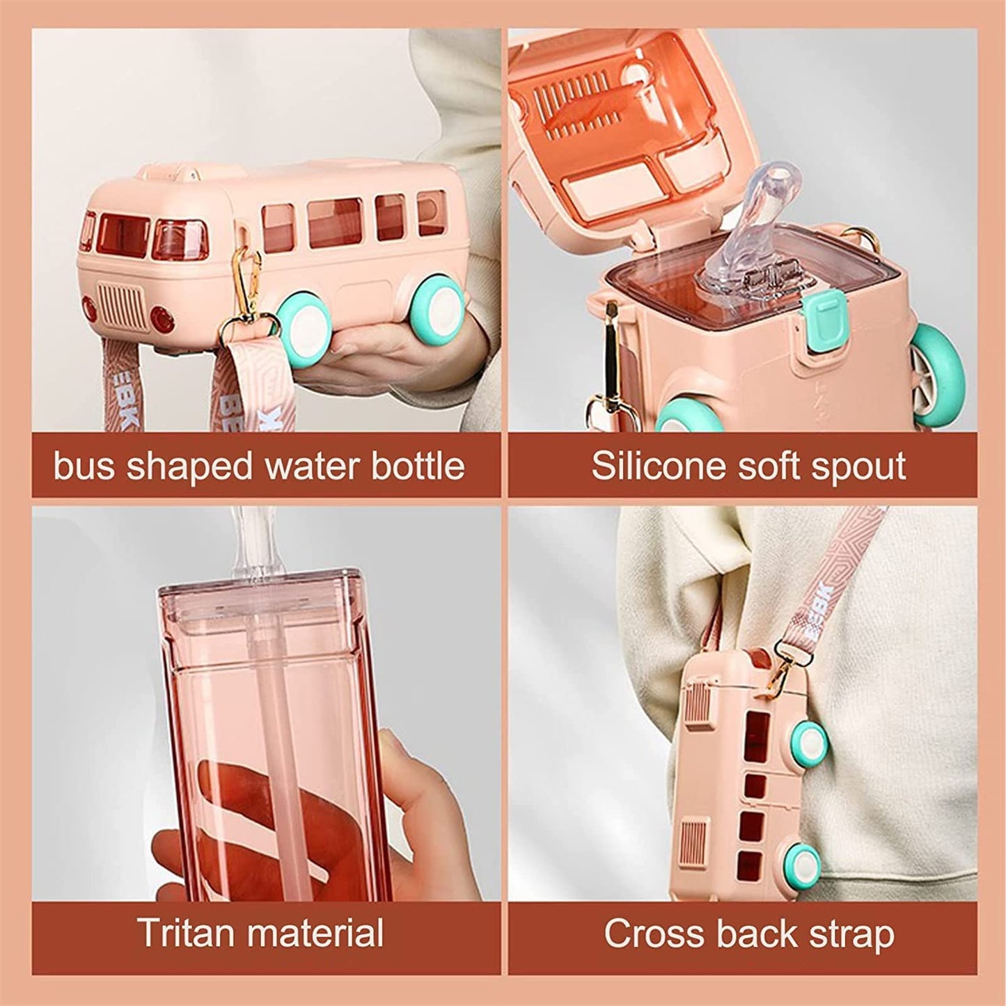 Bus Shape Water Bottle with Strap