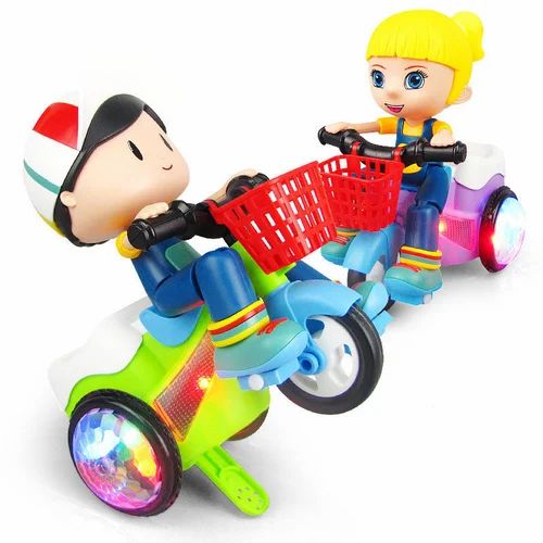 360 Degree Rotating Toys Car Electric Stunt Tricycle Model Toy bike with LED Light Music Children best Birthday Giftsl