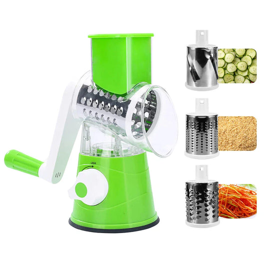 3 in 1 Vegetable Chopper - Drum Style Cutter, Slicer & Chopper
